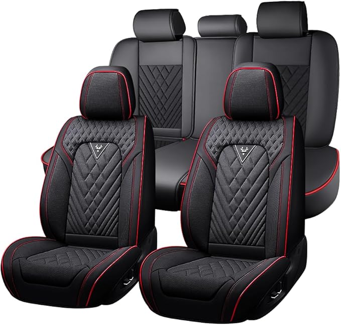 Seat Covers for Toyota GR86 — Full Set — Black / Red