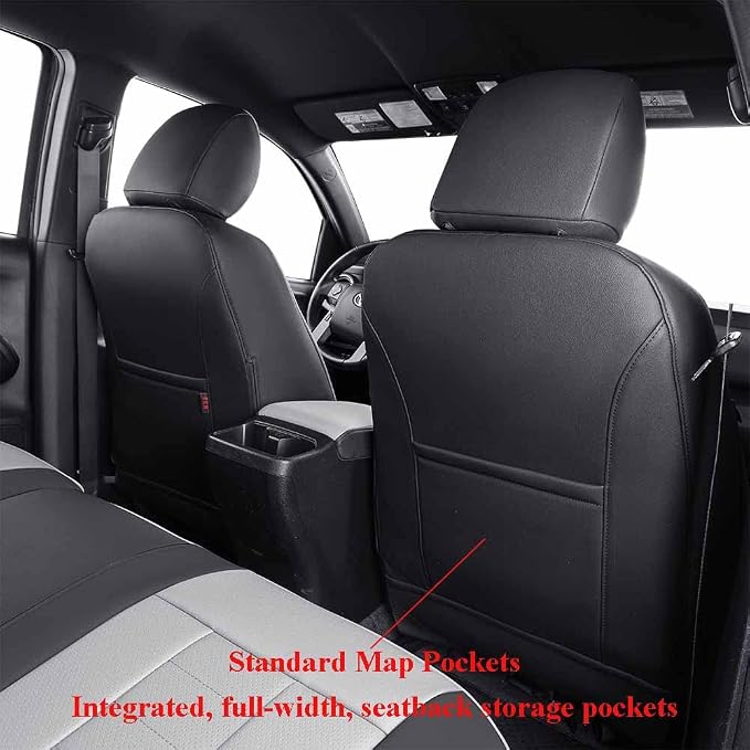 Faux Leather Seat Covers for Chevrolet Silverado — Full Set — Black / Gray