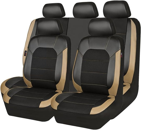 Universal Seat Covers — Full Set — Black / Beige