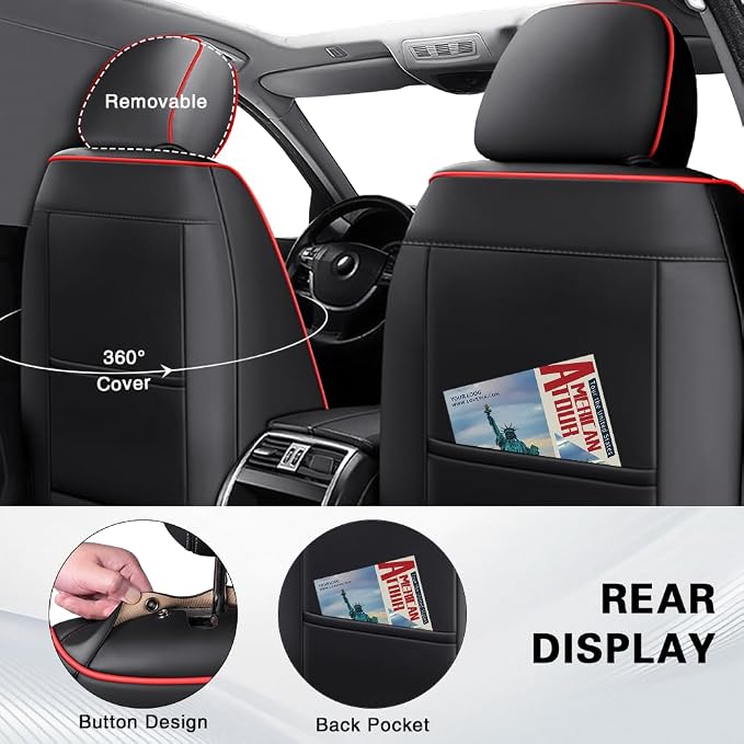 Seat Covers for Toyota C-HR — Full Set — Black / Red