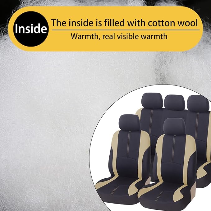 Universal Fabric Seat Covers — Beige