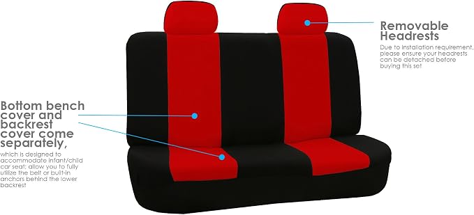 Pet Car Seat Protector — Rear Seat — Red