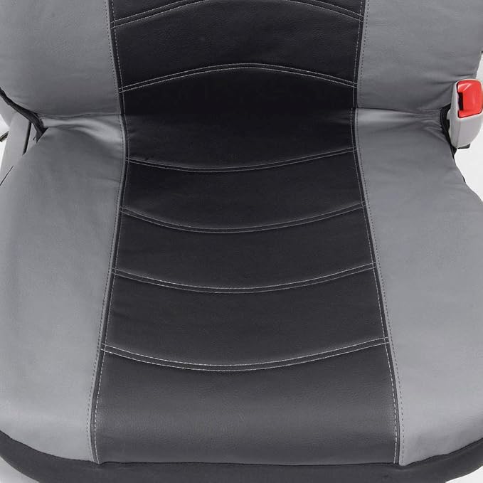 Faux Leather Car Seat Covers — Front Seat — Black / Gray