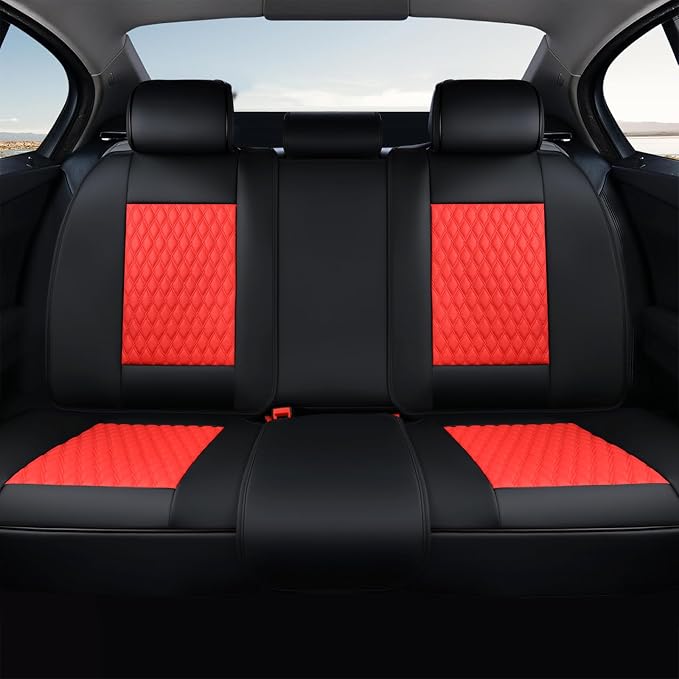 Universal Seat Covers — Rear Seat — Black / Red
