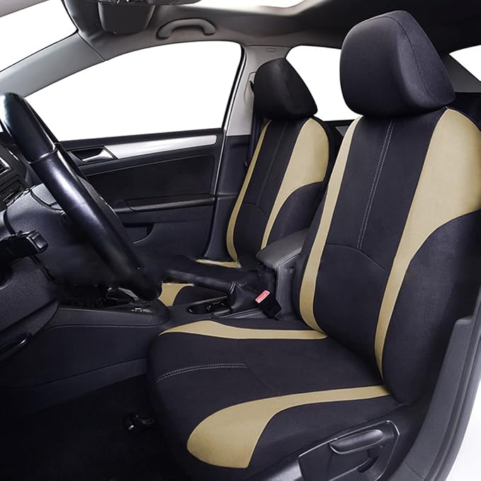 Universal Fabric Seat Covers — Beige