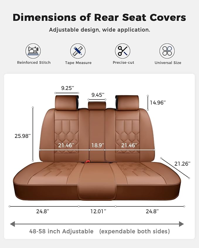Universal Seat Covers — Full Set — Brown