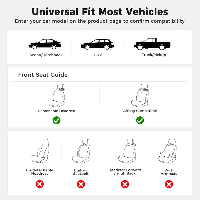 Universal Seat Covers — Front Seat — Pink