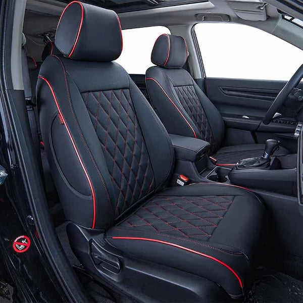 Faux Leather Seat Covers for Honda CR-V — Full Set — Black / Red
