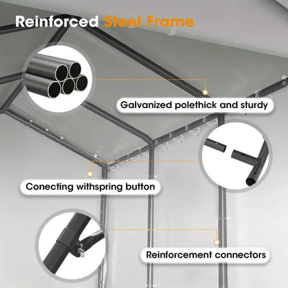 Upgraded Portable Carport with 4 Roll-up Doors 6226cb70-1606-45d7-a118-2d22e2dc18a1