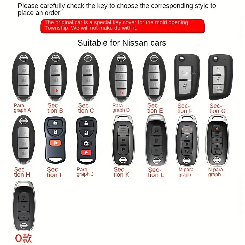For Nissan Key Cover, Zinc Alloy, Universal Fit for 14th-21st Generation Classic Sunny, 20th Generation Bluebird 62ea5ffc-bedc-4f3d-8689-a4da19259018
