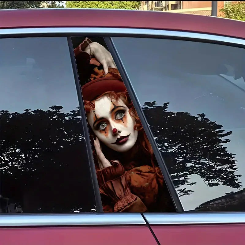 2 Pcs Cartoon Alien & Horror Themed Vinyl Car B-Pillar Sticker 66b5d729-0031-4b4e-8938-1de76b60352e