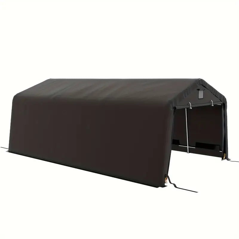 Outsunny 12' X 20' Heavy Duty Carport, Portable Garage Canopy Tent With 2 Ventilation Windows And Large Door 68917938-62a7-4fdd-97bc-194394d54749