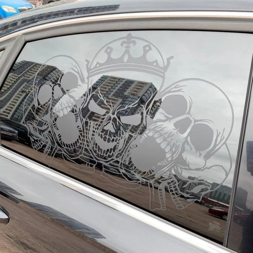 Car sticker "Skulls" matte black 7014453703