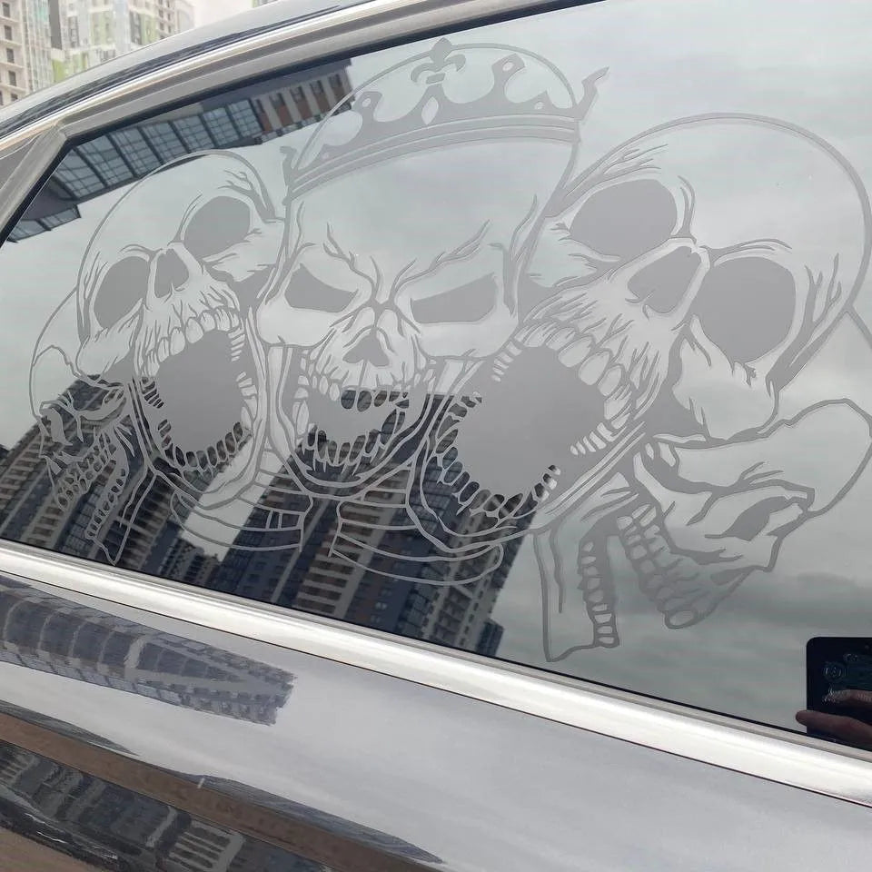 Car sticker "Skulls" matte black 7014453705