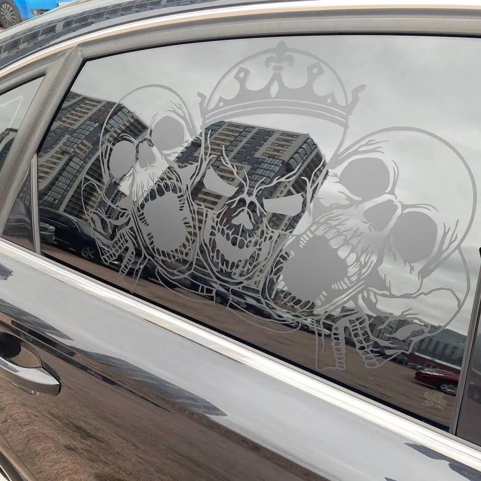 Car sticker "Skulls" matte black 7014453707