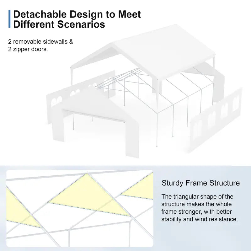 20x26 Canopy Tent for Parties Heavy Duty Carport Large Wedding Event Tent Portable Garage 702bb459-3e24-4f67-9a90-ce28c9eb61f7_2000x2000_1cde06b1-d508-476b-893f-a3d4c0db2f87