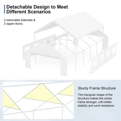 20x26 Canopy Tent for Parties Heavy Duty Carport Large Wedding Event Tent Portable Garage 702bb459-3e24-4f67-9a90-ce28c9eb61f7_2000x2000_1cde06b1-d508-476b-893f-a3d4c0db2f87