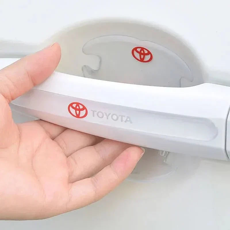 Car door handle protection sticker with Toyota logo
