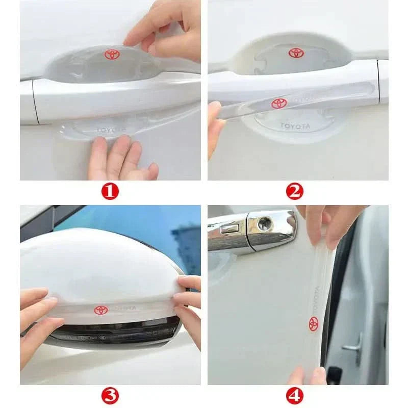Car door handle protection strip