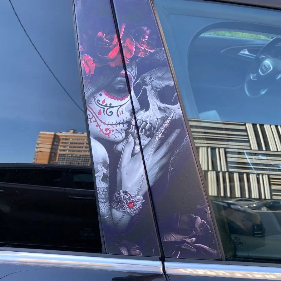 2Pcs Santa Muerte Door Post Stickers 7089552595