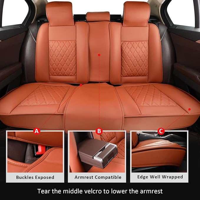 Universal Seat Covers — Full Set — Brown