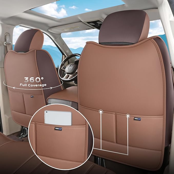 Seat Covers for Multiple Vehicles — Full Set — Brown