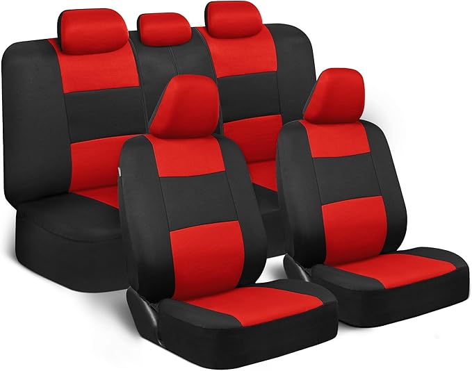 Car Seat Covers — Full Set — Red / Black