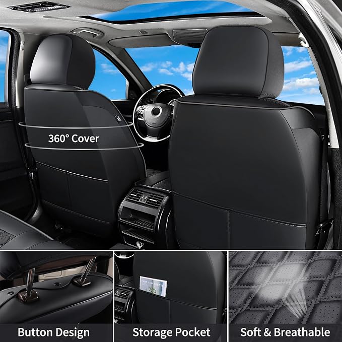 Seat Covers for Multiple Vehicles — Full Set — Black