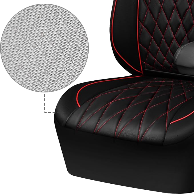 Universal Faux Leather Seat Covers — Front Seat — Black / Red