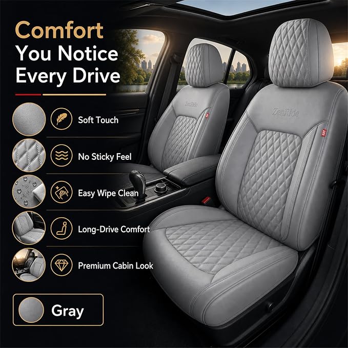 Universal Seat Covers — Front Seat — Gray