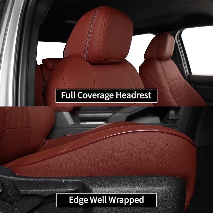 Faux Leather Seat Covers for Toyota Tacoma — Rear Seat — Burgundy