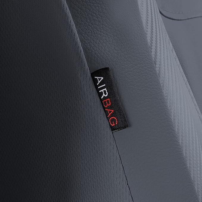 Faux Leather Car Seat Covers — Full Set — Gray