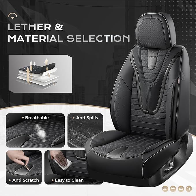 Universal Seat Covers — Front Seat — Black