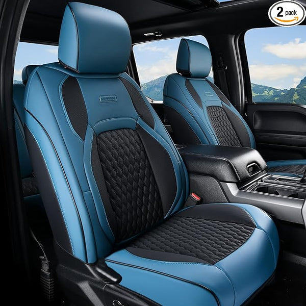 Faux Leather Seat Covers for Chevrolet Silverado / GMC Sierra — Front Seat — Blue