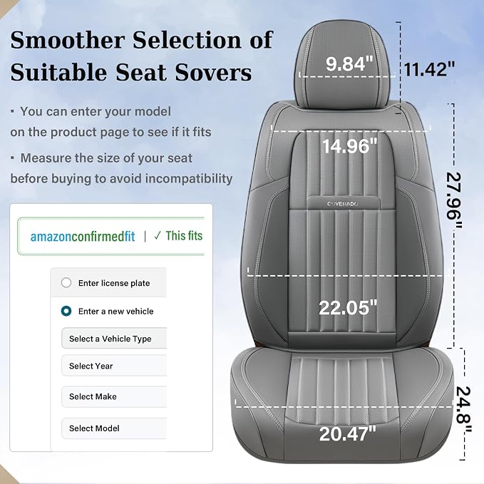 Universal Seat Covers — Full Set — Gray