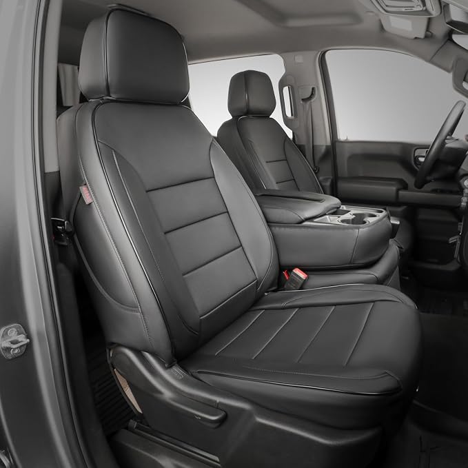Faux Leather Seat Covers for Chevrolet Silverado — Full Set — Black