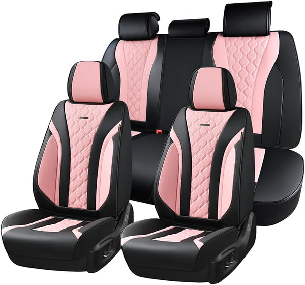 Universal Seat Covers — Full Set — Black / Pink