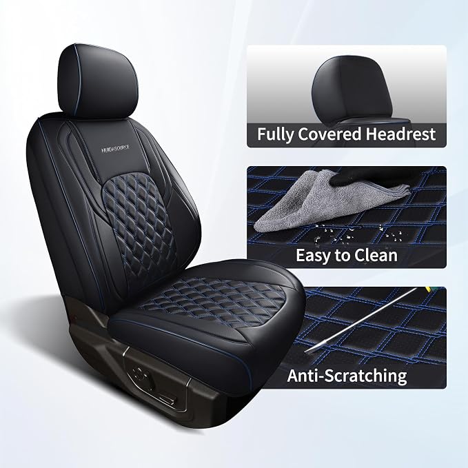 Seat Covers for Multiple Vehicles — Front Seat — Black / Blue