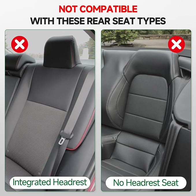 Faux Leather Seat Covers for Multiple Vehicles — Full Set — Black