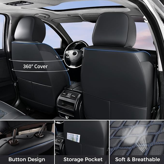 Seat Covers for Jeep Wrangler — Front Seat — Black / Blue