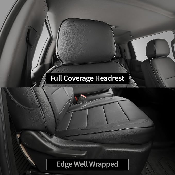 Faux Leather Seat Covers for Chevrolet Silverado — Full Set — Black
