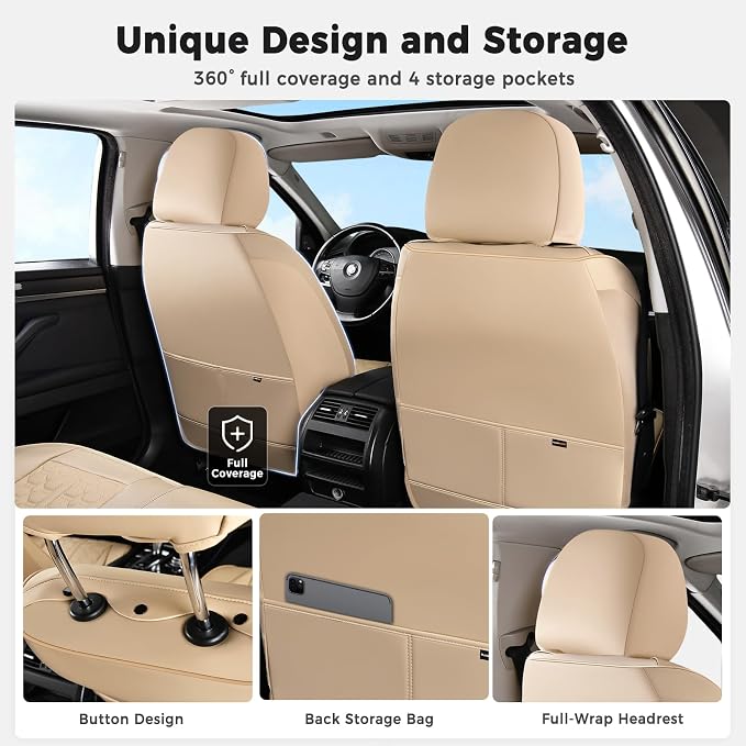 Universal Seat Covers — Front Seat — Beige