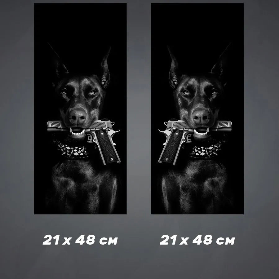 2pcs Stickers on door pillars Doberman 7121725408