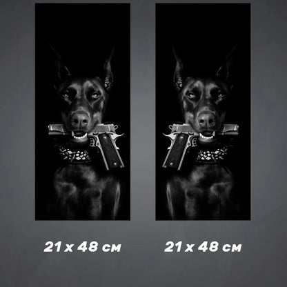 2pcs Stickers on door pillars Doberman 7121725408