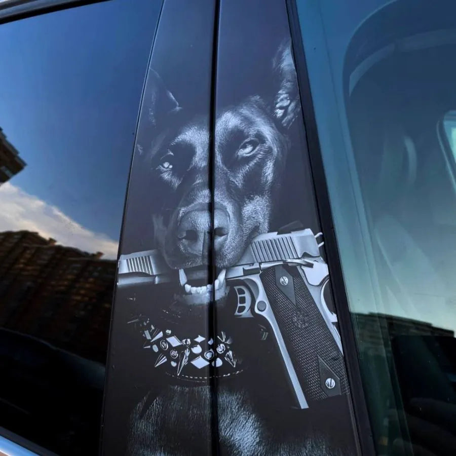 2pcs Stickers on door pillars Doberman 7121725444