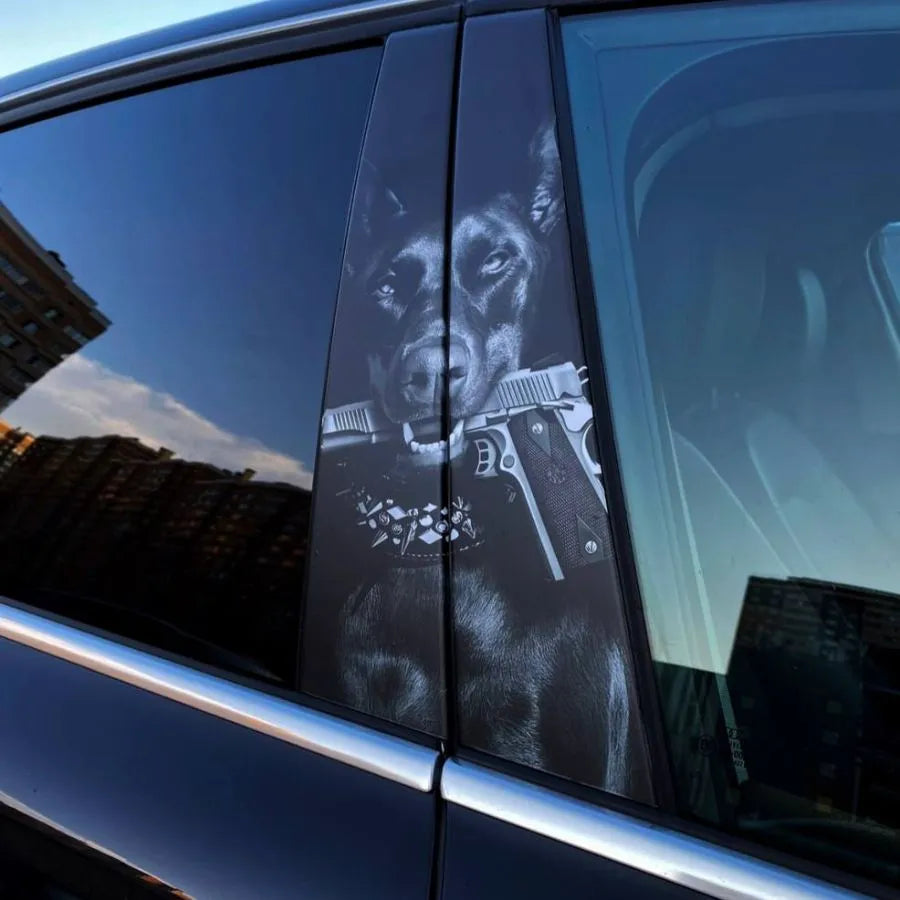 2pcs Stickers on door pillars Doberman 7121725445