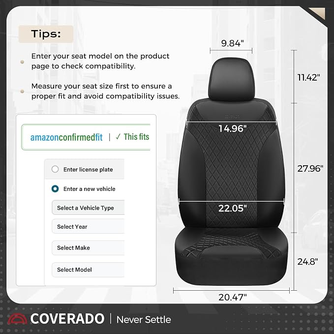 Universal Seat Covers — Full Set — Black