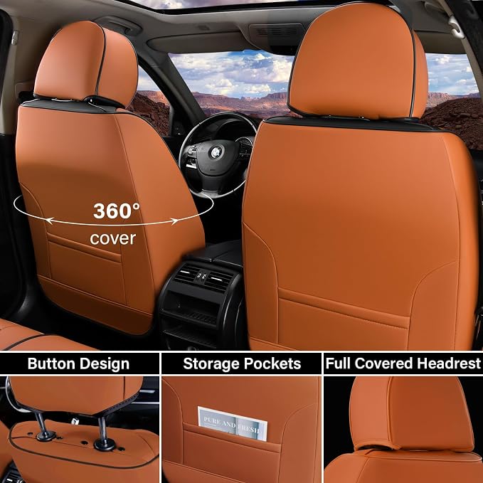 Universal Seat Covers — Full Set — Brown / Black