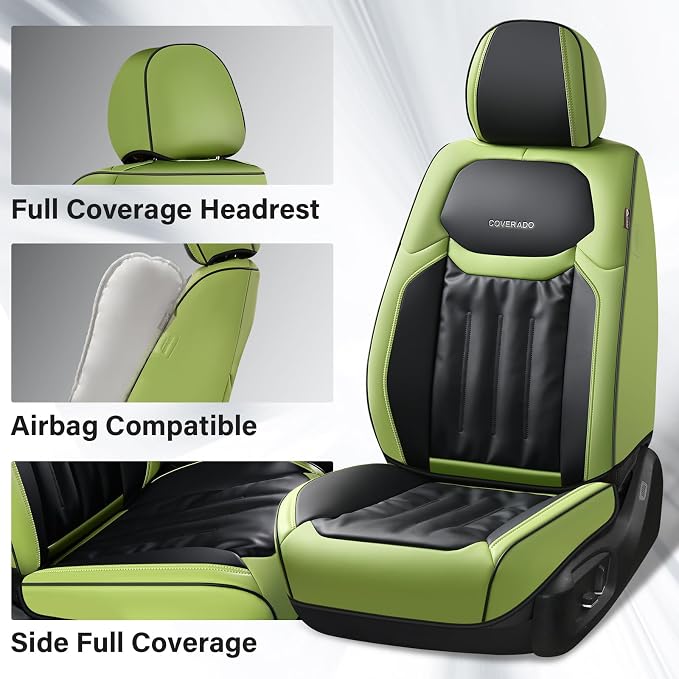 Universal Seat Covers — Front Seat — Green / Black