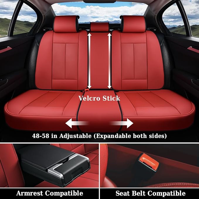 Universal Seat Covers — Full Set — Red